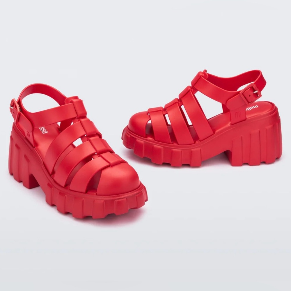 Free People x MELISSA Red Fisherman Heels Platform Sandals BNIB 🔖